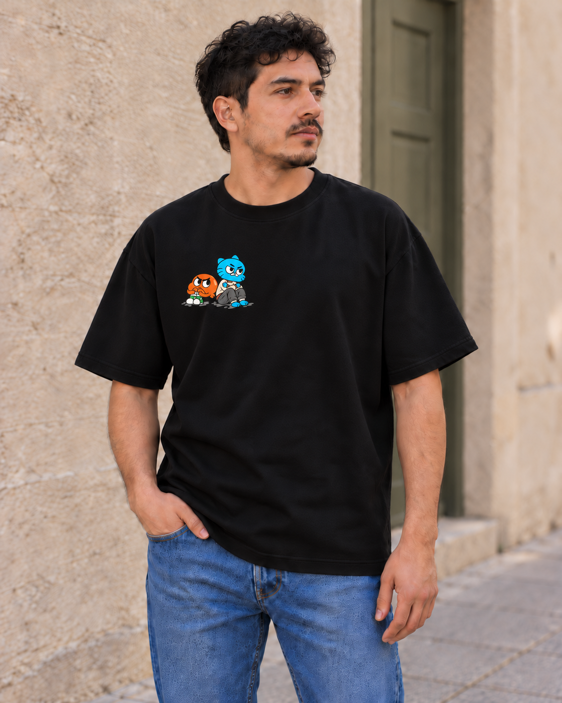 Gumball - CARTOON HEAVY, playera negra, frente