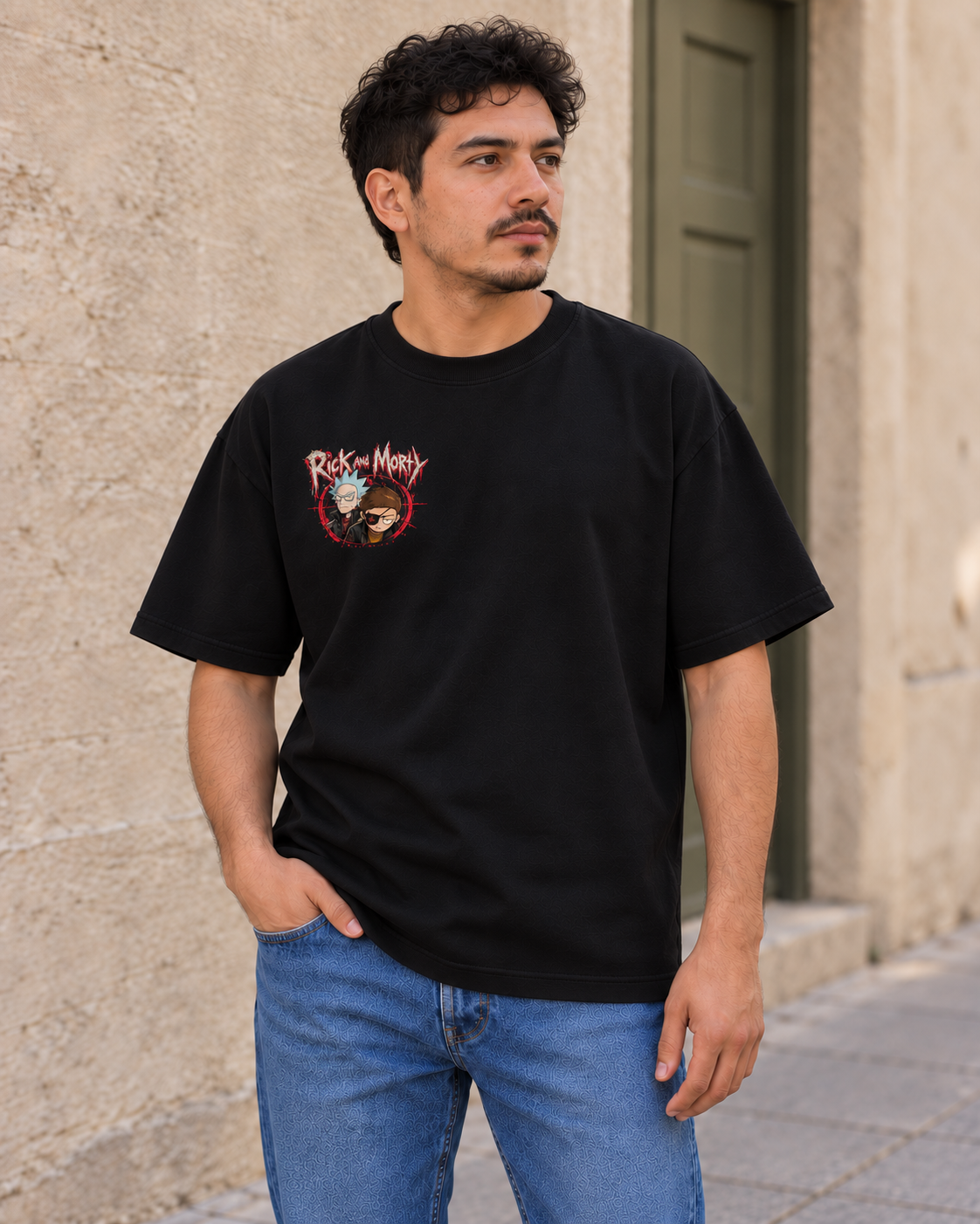 Rick & Morty - CARTOON HEAVY, playera negra, frente