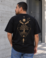Playera Árbol de MINIMALISTIC URBAN, negra, vista trasera