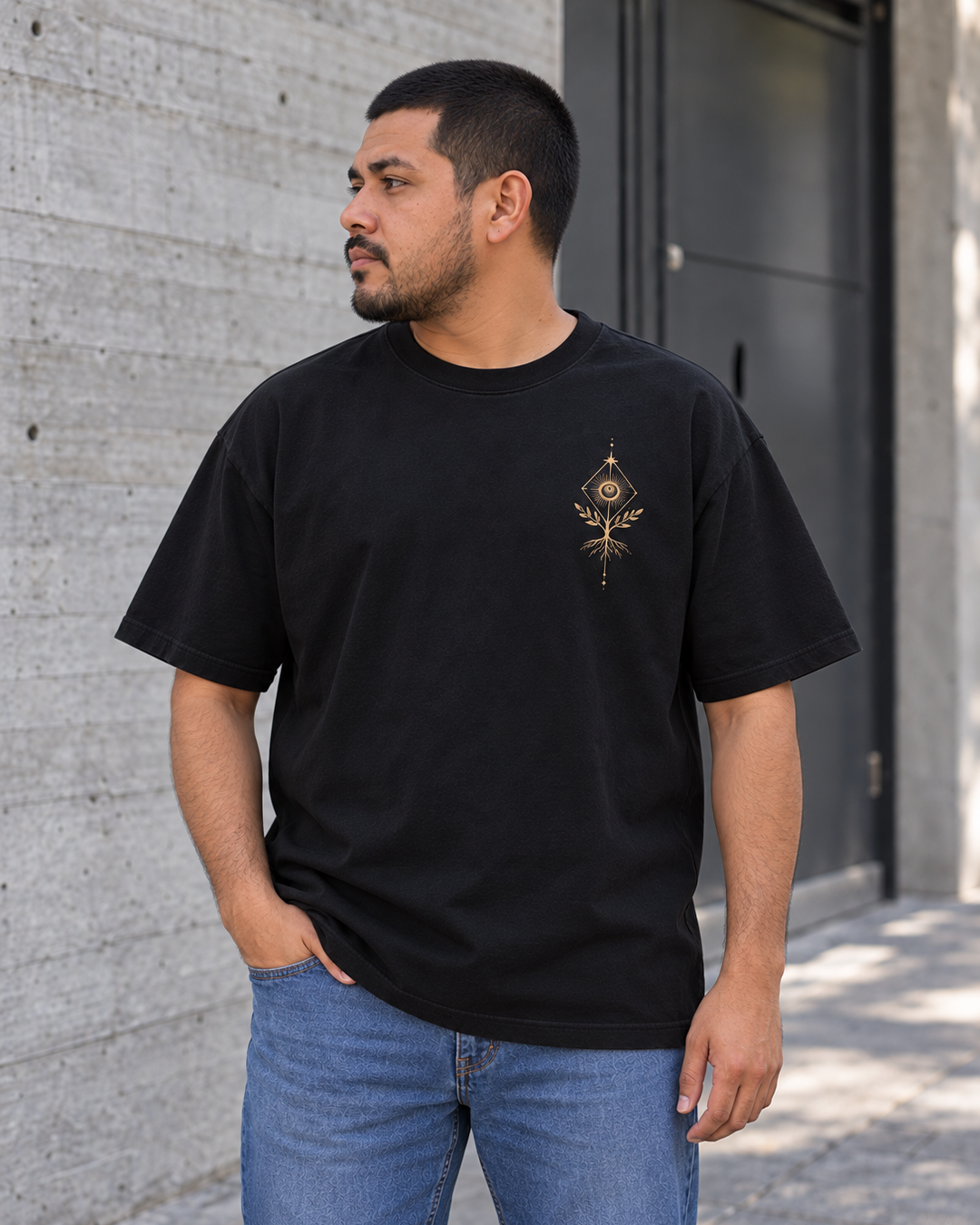 Playera Árbol de MINIMALISTIC URBAN, negra, vista frontal
