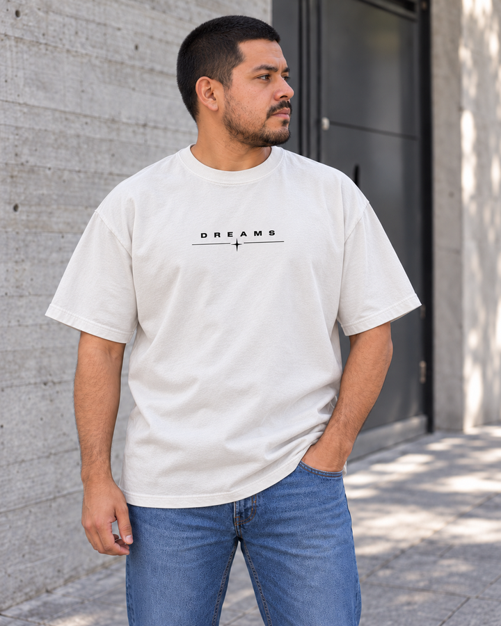 Playera Dreams de MINIMALISTIC URBAN, blanca, vista frontal