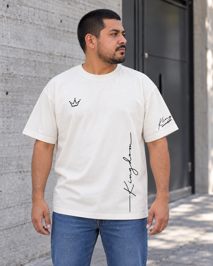 Playera Kingdom de MINIMALISTIC URBAN, blanca, vista frontal