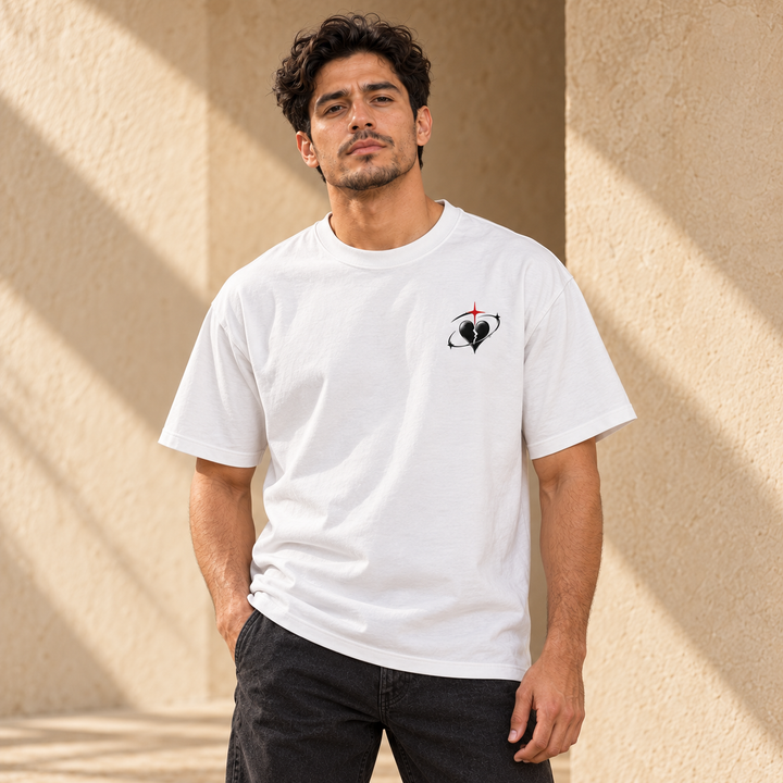 Heart on Silent · YOUR ONLY STYLE FUCK BOY, playera blanca, frente