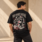 Papucho · YOUR ONLY STYLE FUCK BOY, playera negra, espalda