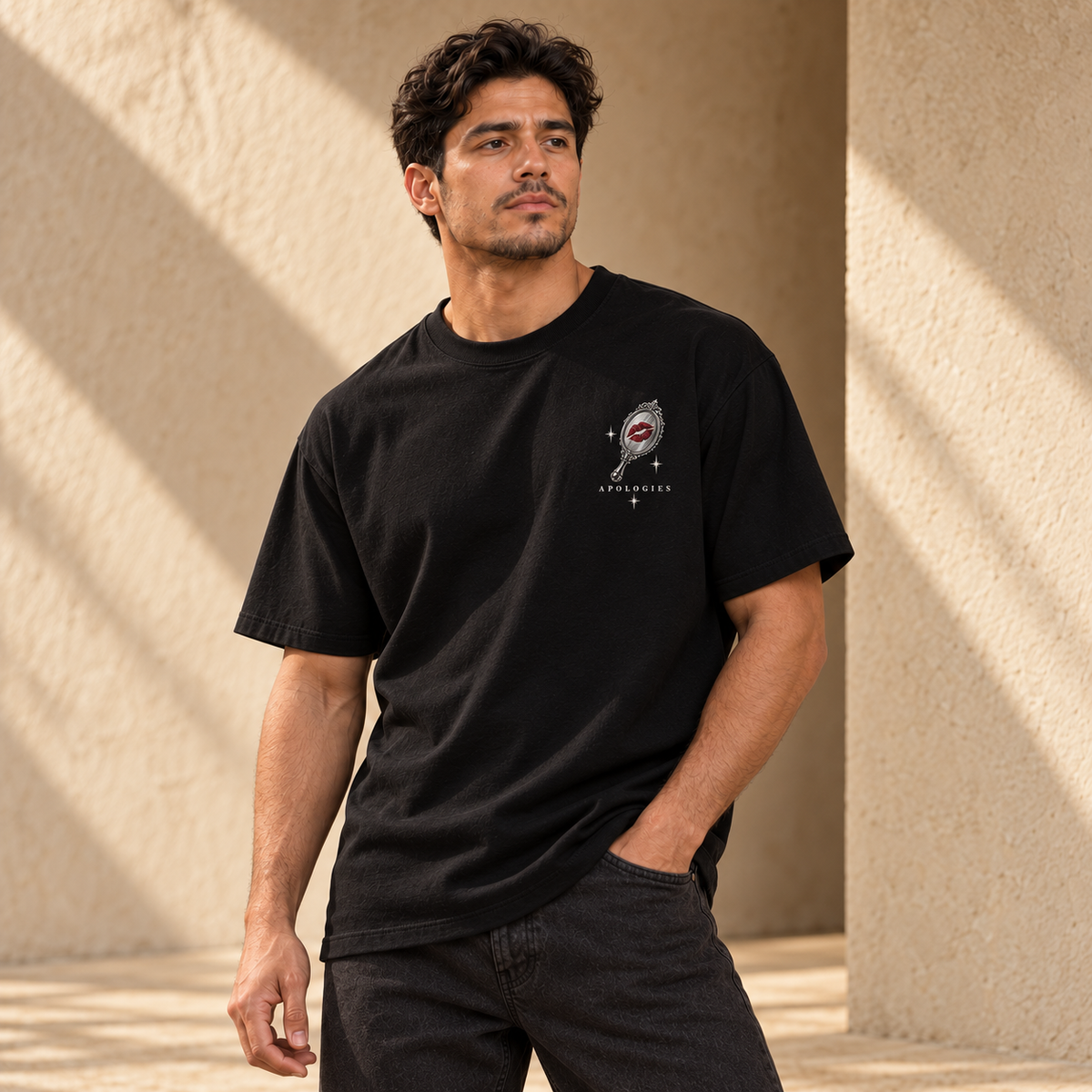 Papucho · YOUR ONLY STYLE FUCK BOY, playera negra, frente