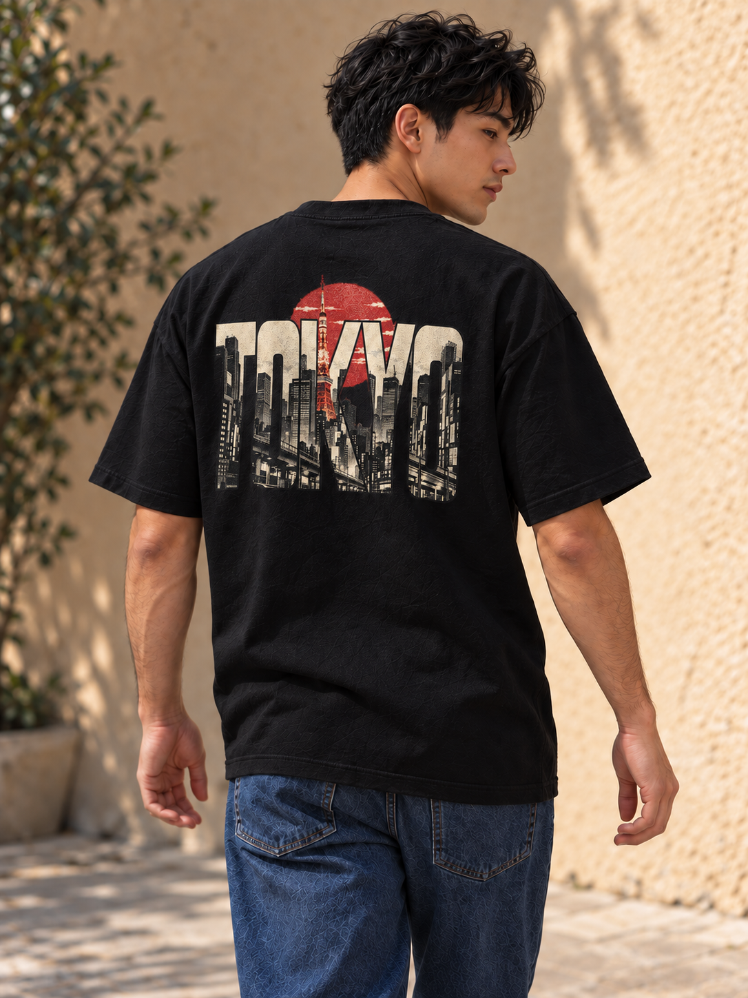 TOUR RELAX COUNTRY Tokyo, playera negra, espalda