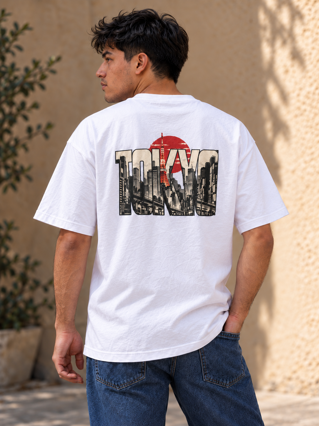 TOUR RELAX COUNTRY Tokyo, playera blanca, espalda